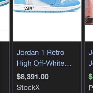 Jordan 1 Retro High Off-White Sky Blue Sneakers